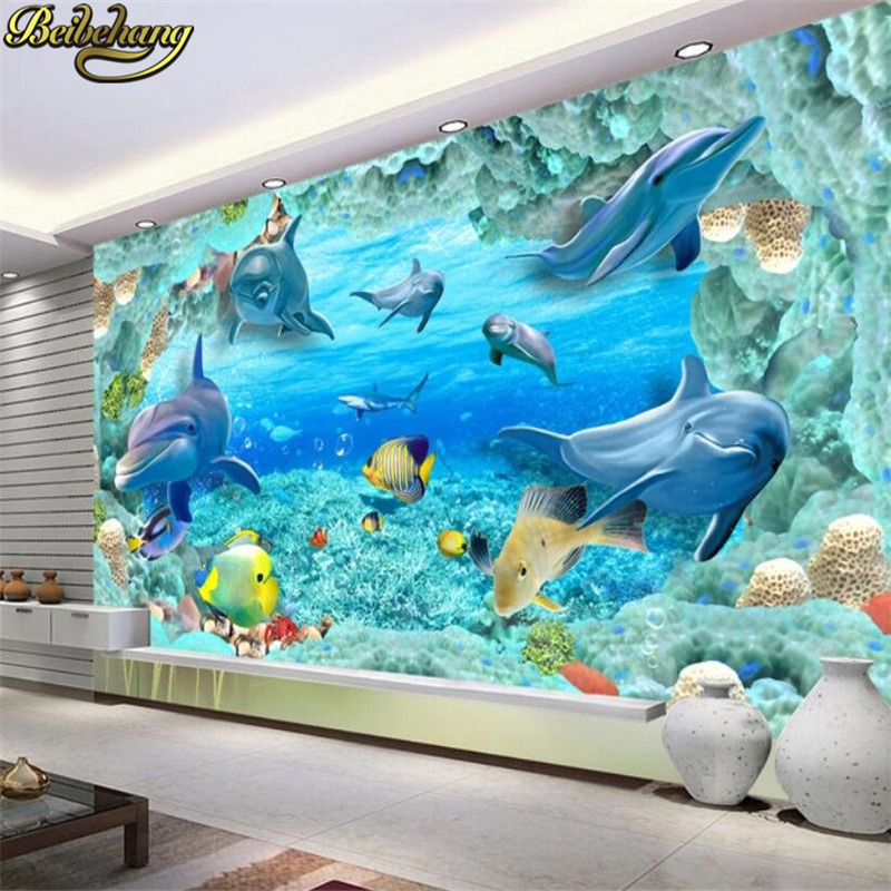 Aquarium Fish Live Wallpaper - beibehang Custom 3D Mural Wallpaper For