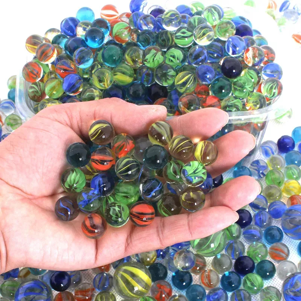 Aquarium Fish Games - 10/50PCS 25/14mm Colorful Glass Marbles Toy