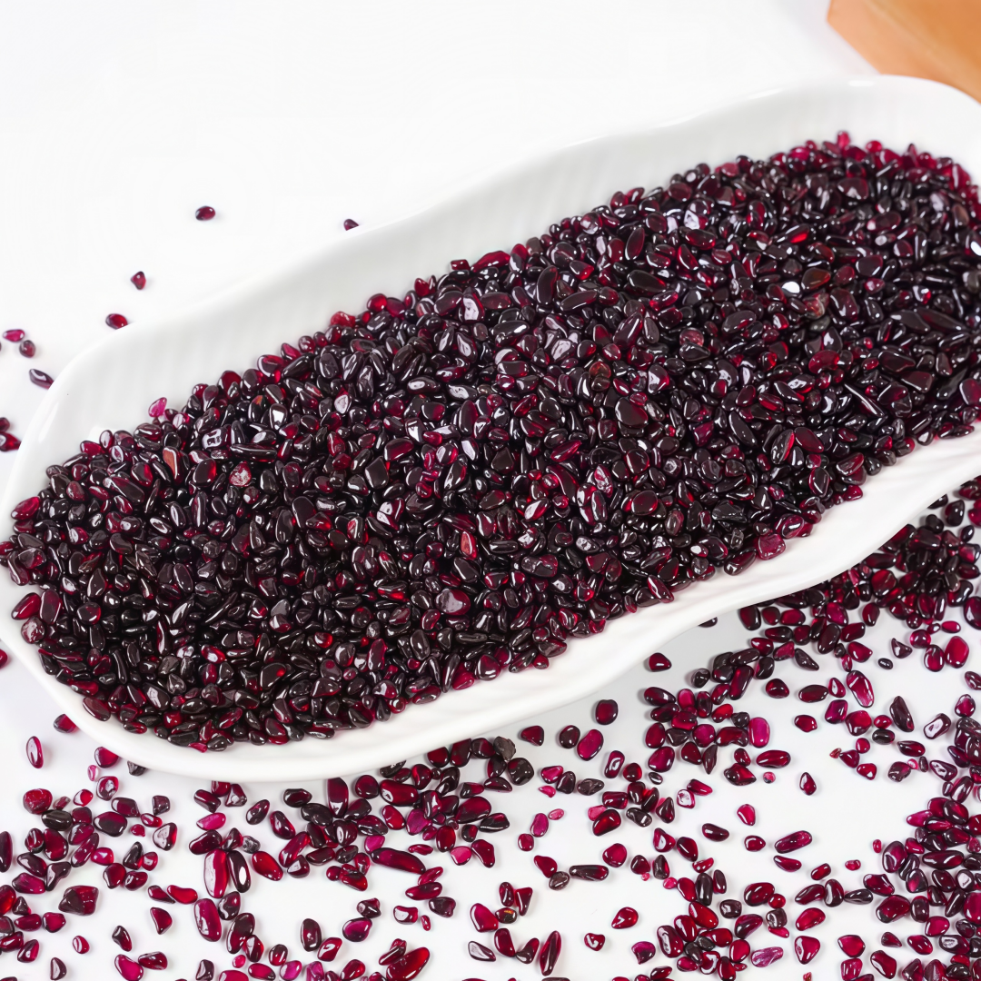 Aquarium Fish Pot - Natural Garnet Crushed Stone, Garden Decoration,