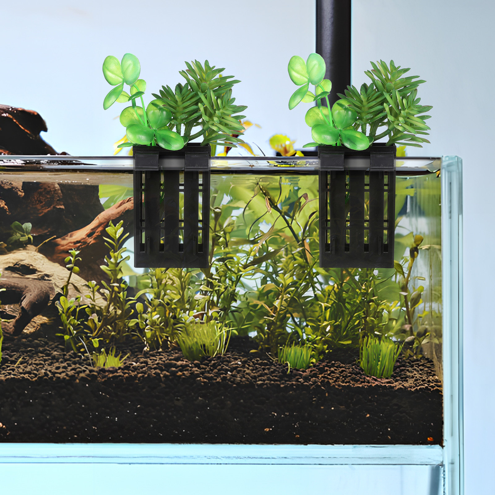Aquarium Fish Pot - 10Pcs Fish Tank Hanging Plant Basket