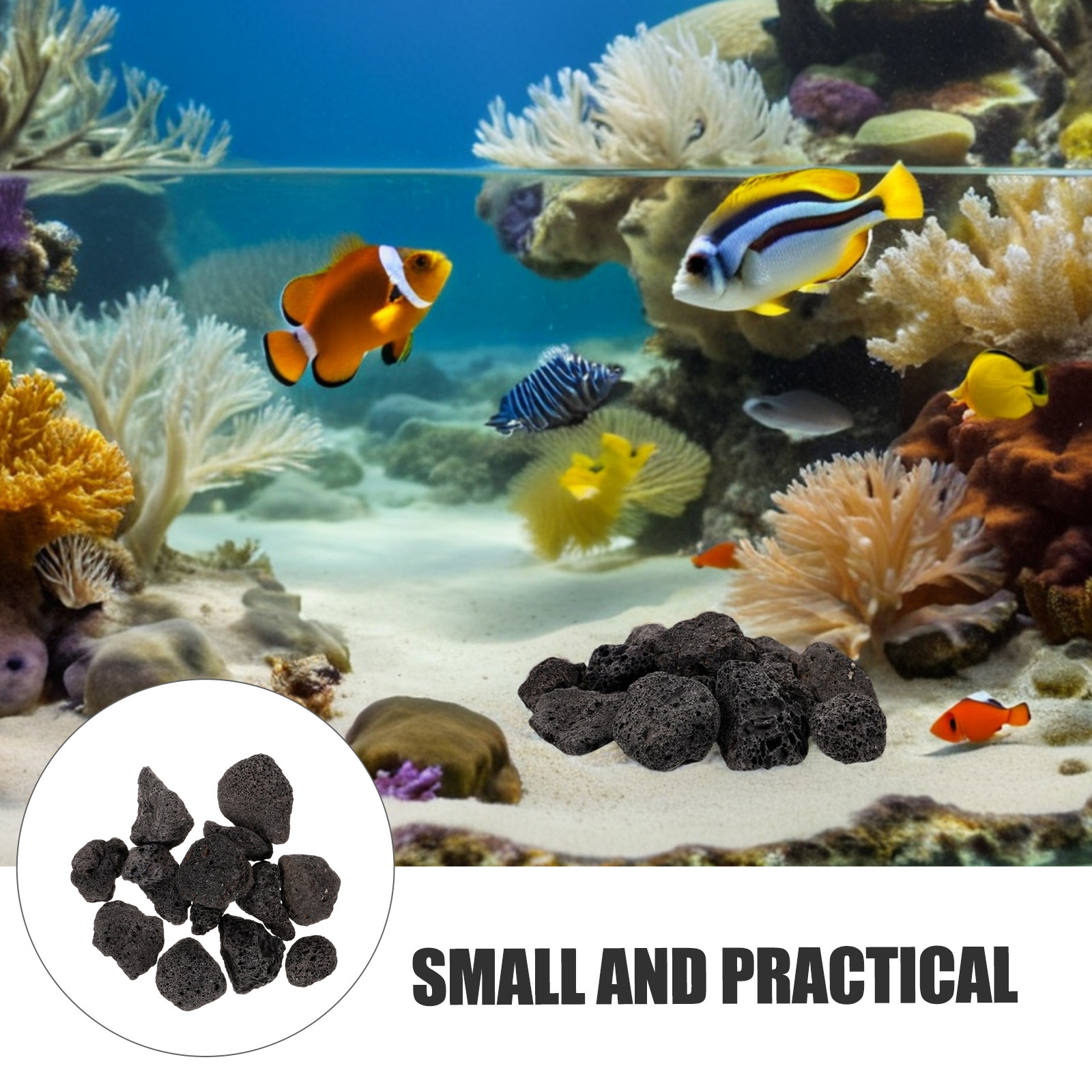 Aquarium Fish Pot - 1Pack Volcanic Stone Decoration Natural Lava