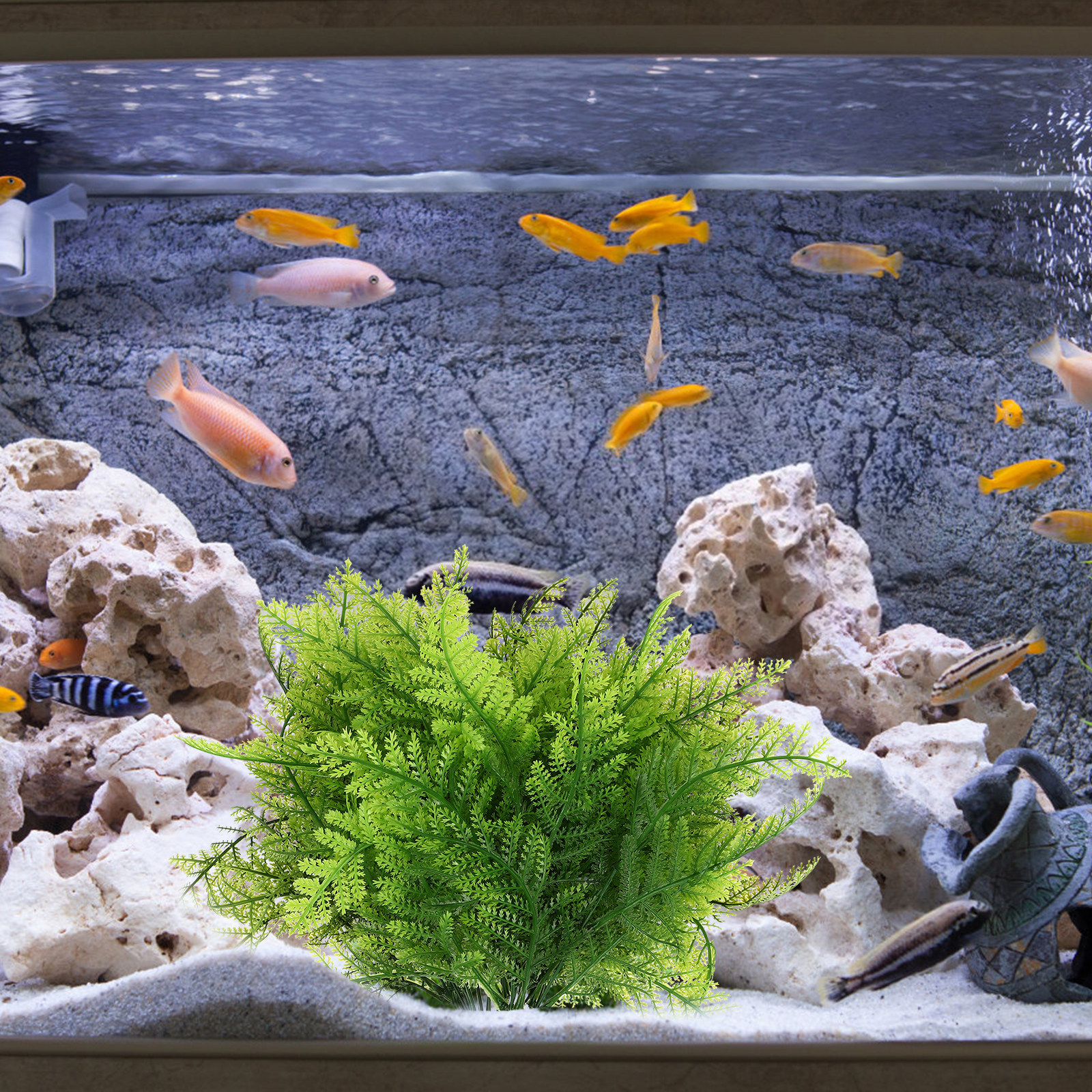 Aquarium Fish Low Maintenance - 4Pcs Realistic Fake Ferns Artificial Plants