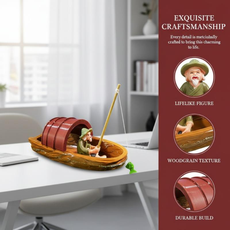 Mini Fisherman Floating Boat O - Aquarium Fish Pot recensie en prijs