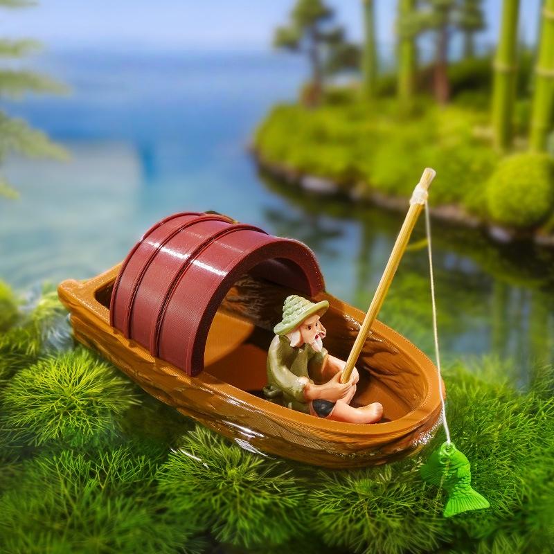 Mini Fisherman Floating Boat O - Aquarium Fish Pot recensie en prijs