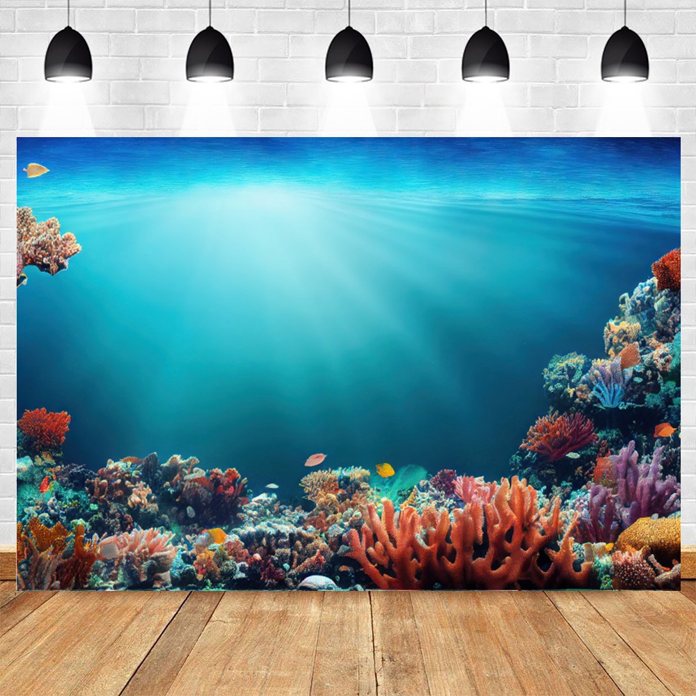 Underwater World Backdrop Seab - Aquarium Fish World recensie en prijs