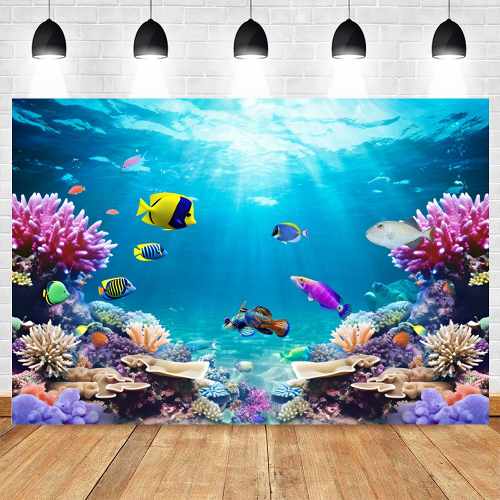 Underwater World Backdrop Seab - Aquarium Fish World recensie en prijs