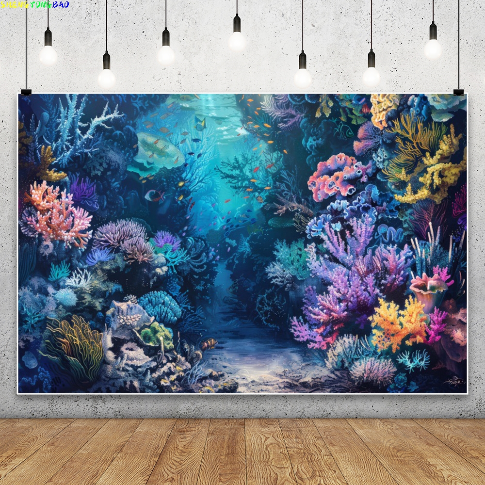 Blue Underwater World Backdrop - Aquarium Fish World recensie en prijs